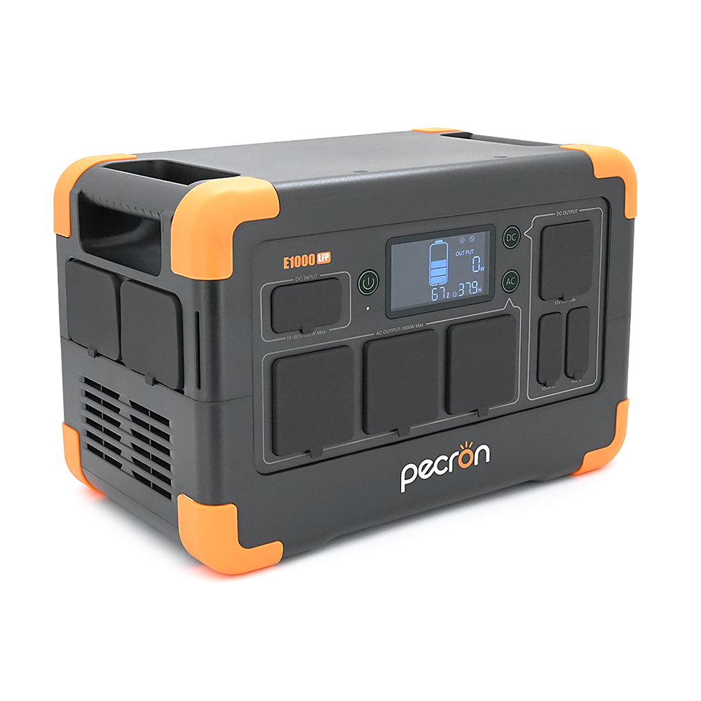 Портативна станція Pecron E1000LF APP Control, 1800W / 1024Wh LiFePO4, MPPT VOC 11-60V / 600W, DC12V, Car port-12V-10A, 4хAC 220, 2*USB-18W,USB-C(100W), 378×239×254mm 13,5kg