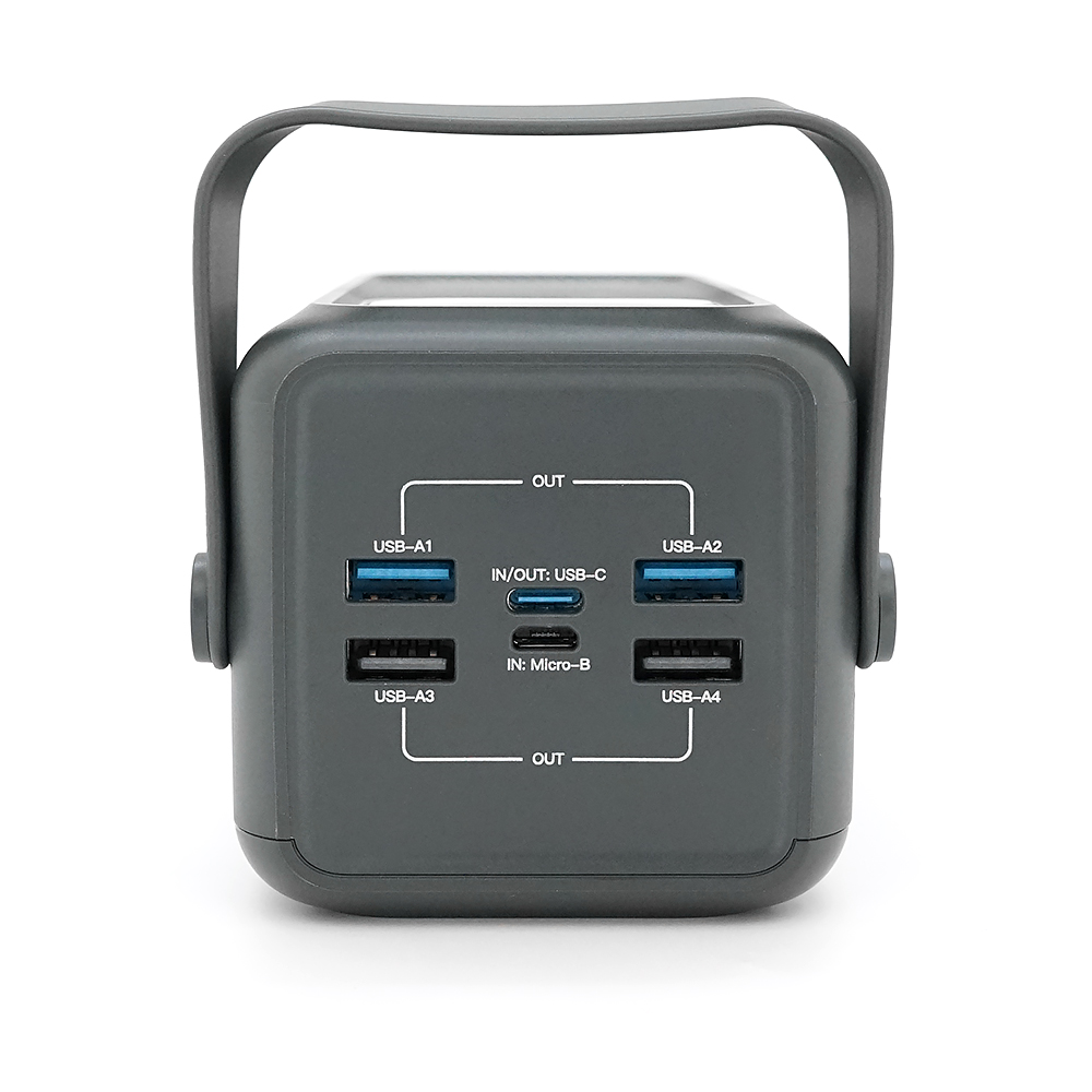 Powerbank ACL PW-131 50000mAh, 22.5W, 4xUSB, 4 кабелі (USB/Micro/Type-C/Lighting), Ліхтар, 1.08кг, Black, Box — Фото 6