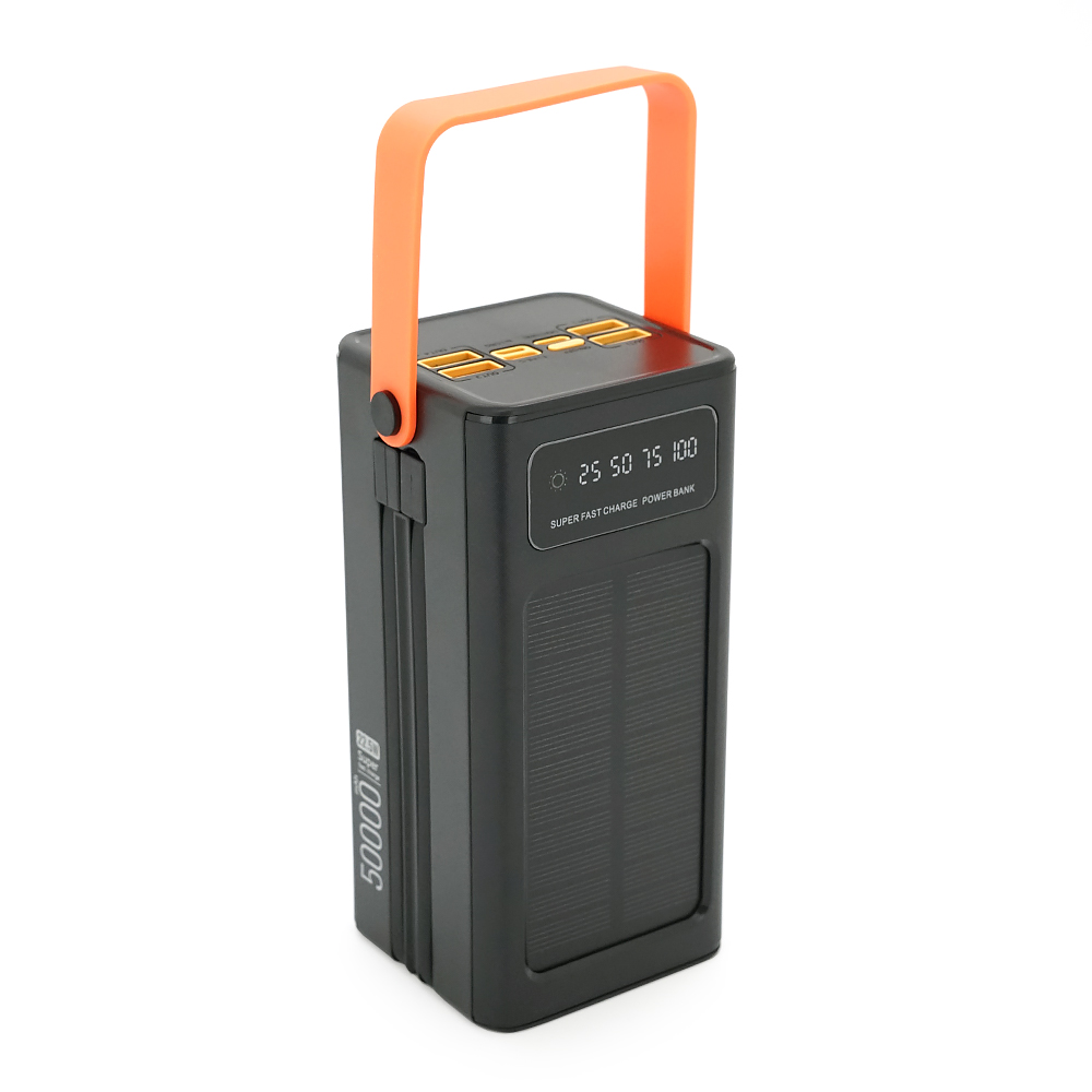 Powerbank ACL PW-125 50000mAh, 22.5W, 4xUSB+USB-C, 2 кабелі (/Type-C/Lighting), Ліхтар, 1.08кг, Black, Box — Фото 4