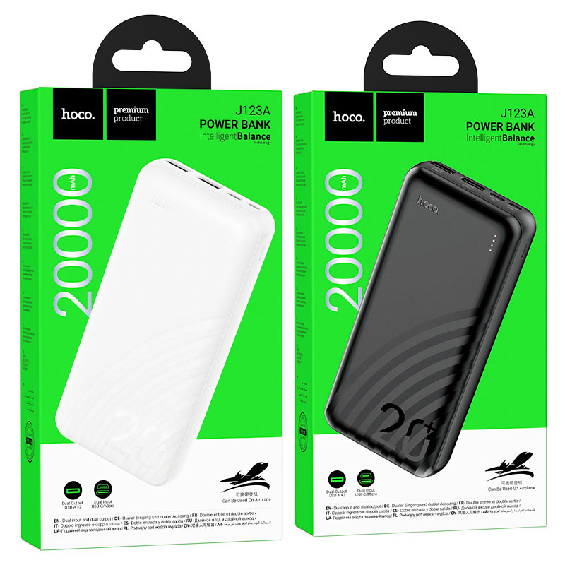 Power Bank HOCO J123A 20000mAh, 22.5W, Mix Color, 0.47kg, Box — Фото 6
