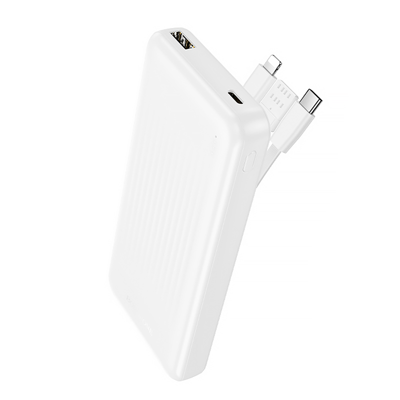 Power bank Borofone BJ79 10000mAh, 22.5W, кабелю USB: Lighting, Type-C, White, 270g, Box — Фото 3