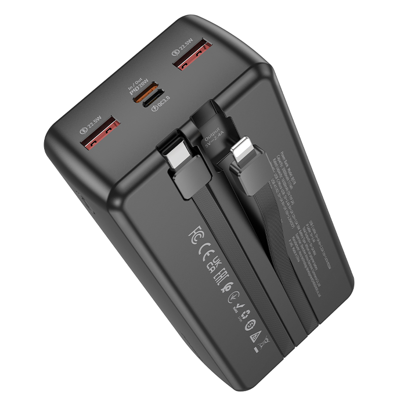 Power bank Borofone BJ57B 30000mAh, 22.5W+PD20W, 2*USB+Type-C, Black, 660g, Box — Фото 4