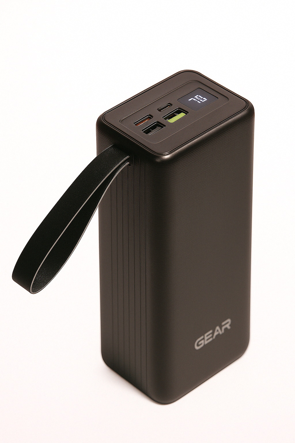 PowerBank GEAR 50000mAh PD22.5W Display, 2*USB+Type-C, 2*USB-A, Black
