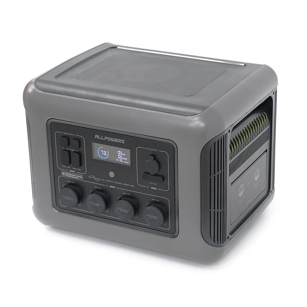Power station ALLPOWERS R2500V2 APP Control, Wi-Fi, Bluetooth, 2500W, 2016Wh LiFePO4 3500Cycles, MPPT 1000w max, CAR port, DC12/24V, 4хAC 220V, 2xUSB-TYPE-C 200W, 2xUSB-A 18W, 2xUSB-A 36W, XT60, wireless 15W, Fast charge 60min, 456×360×346mm, 29kg — Фото 5