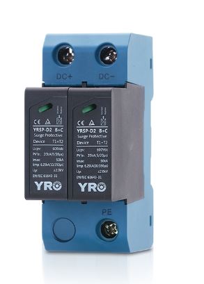 Фотогальванічний захист від перенапруги постійного струму YRSP-D2 2P 20-40KA 800Vdc T1+T2