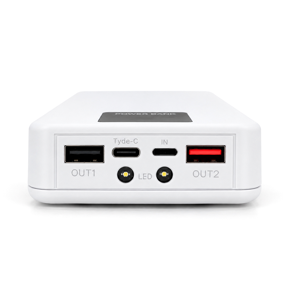 Power bank Voltronic ET8 під 8х18650, Digital display, Output: 22.5W, 4 кабелі (USB, Micro-USB, Type-C, Lightning), PVC, ліхтар, White, BOX — Фото 3