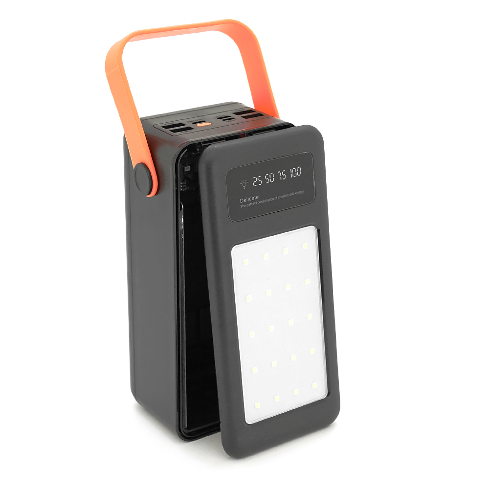 Power bank Voltronic S21 під 21х18650, Led display, Output: 22.5W, 3 кабелі (Micro-USB, Type-C, Lightning), PVC, ліхтар, Black, BOX