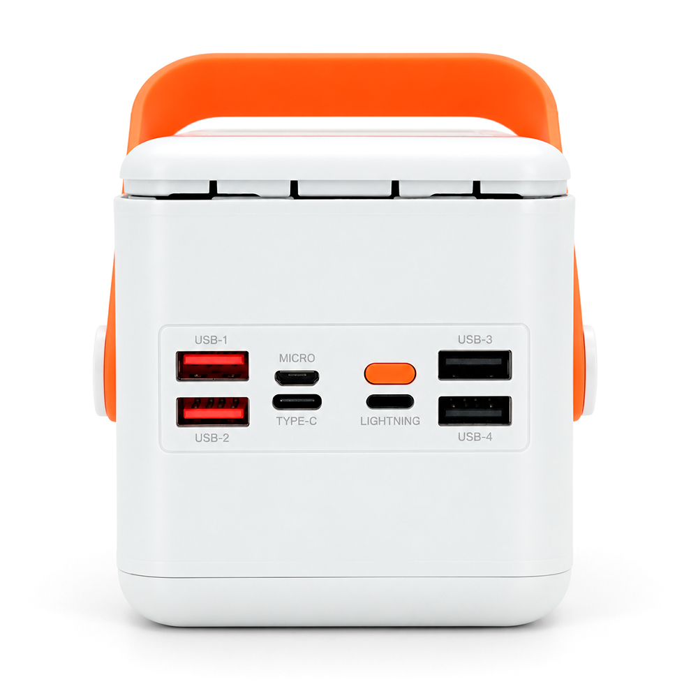 Power bank Voltronic S28 під 28х18650, Led display, Output: 22.5W, 3 кабелі (Micro-USB, Type-C, Lightning), PVC, ліхтар, White, BOX — Фото 3