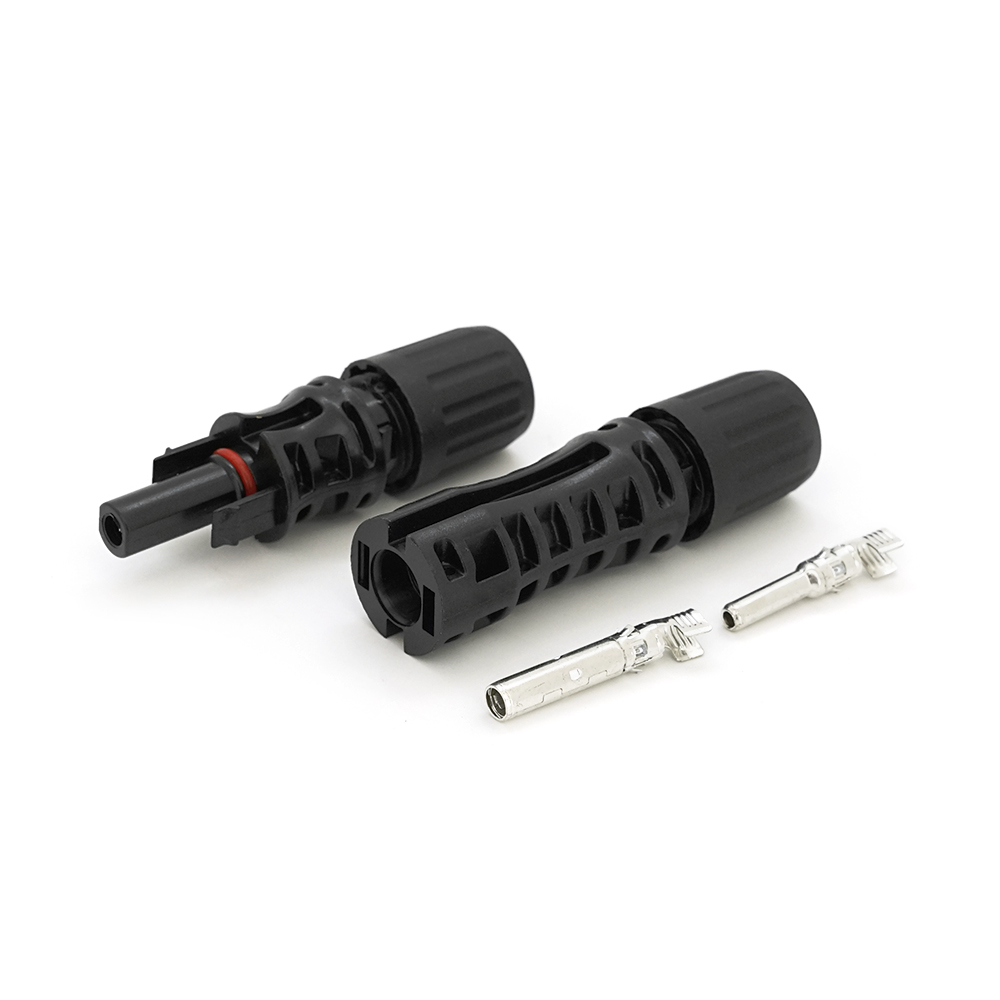 Конектор MC4 Risin, 1000V, 30A, мідний під затискач, U-подібний, під переріз 2.5-6мм², 0.5мом, UL94-VO, IP67, Black упк.500 шт. (ціна за упаковку)