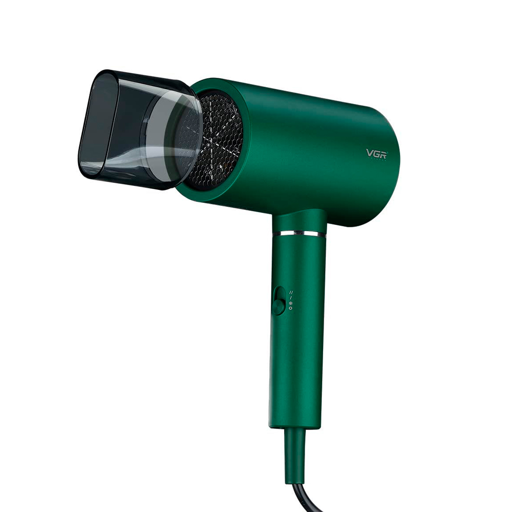 Фен професійний VGR V-431 GREEN, 2 режими обдування, 2 режими температури, насадка-концентратор, 2400W, Box